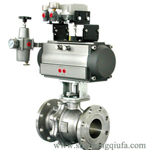 不銹鋼氣動法蘭球閥