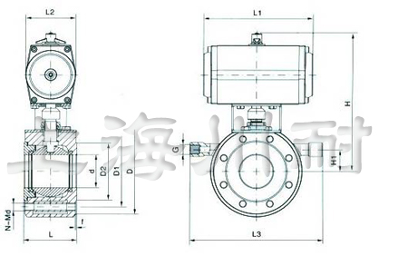 Q671F不銹鋼氣動(dòng)對夾球閥結(jié)構(gòu)圖
