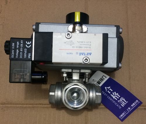 氣動三通絲扣球閥